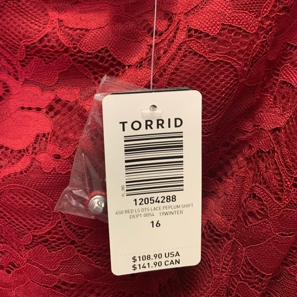 Brand new red lace Torrid dress - Picture 3 of 3